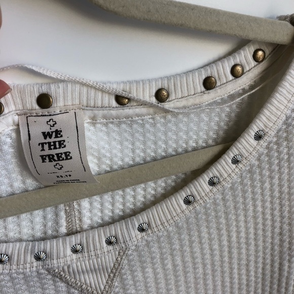 Free People White Star Studded Thermal / XS - Picture 6 of 8